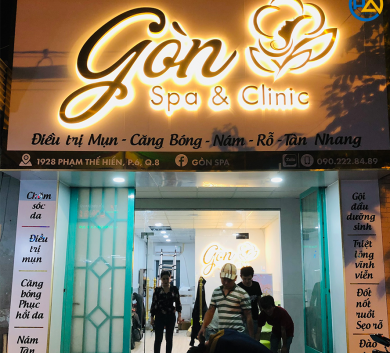 Mẫu bảng spa sáng đèn chân