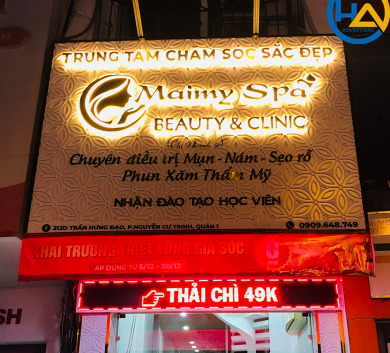 Bảng hiệu nền alu, hoa văn cnc